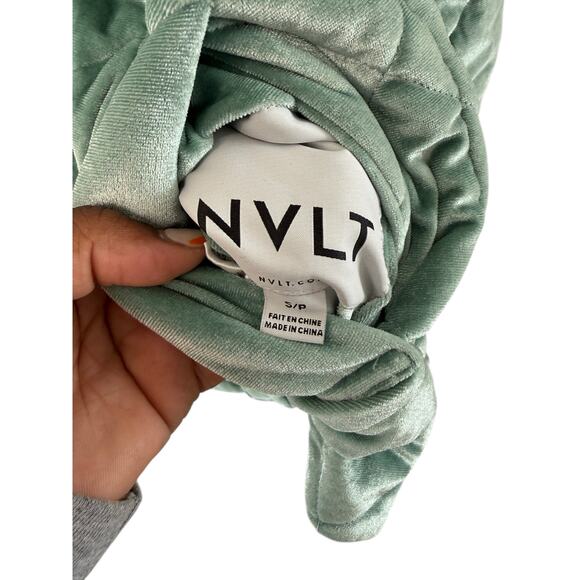 NVLT Quilted Velour Reversible Field Jacket Green Barn Coat Fairy Whimsy Small - Picture 3 of 16